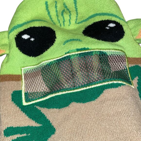Star Wars Grogu The Child Beanie Hat Kids Youth Flip Down Baby Yoda OSFM Green - Picture 5 of 12